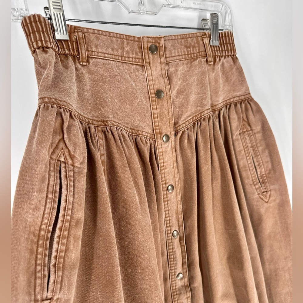 Counterparts Rustic Brown Button-Front Circle Ski… - image 3